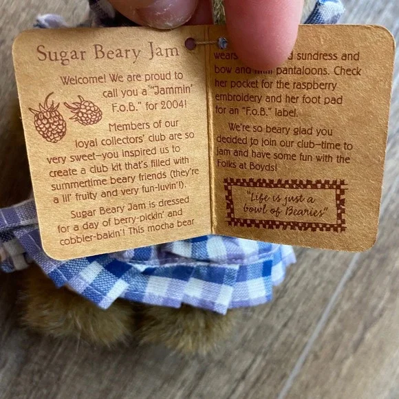 Boyds Bears Plush ~ Boyd's Bear & Friends - Sugar Beary Jam 6.5", New With Tag - Picture 5 of 7